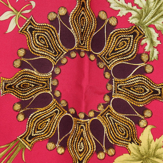 HERMES scarf silk Red ARABESQUES arabesque Carre90 Women Used Authentic