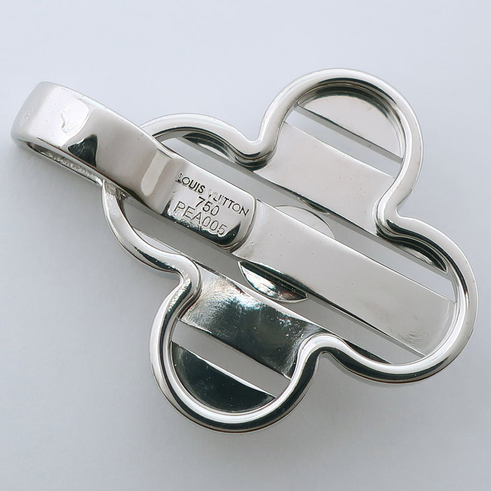 LOUIS VUITTON Pendant top K18 white gold Silver Berg Petite Fleur Women Used Authentic
