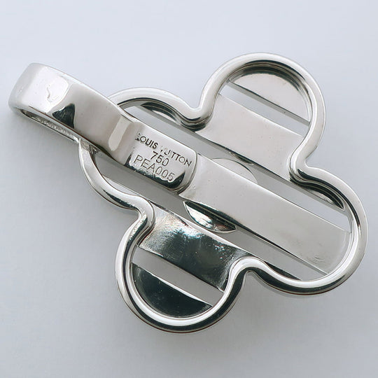 LOUIS VUITTON Pendant top K18 white gold Silver Berg Petite Fleur Women Used Authentic