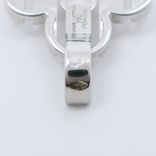 LOUIS VUITTON Pendant top K18 white gold Silver Berg Petite Fleur Women Used Authentic