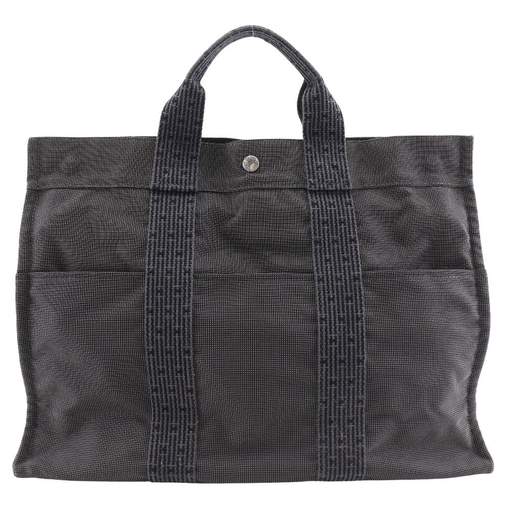 HERMES Tote Bag Nylon canvas gray Her LineMM mens(Unisex) Used Authentic