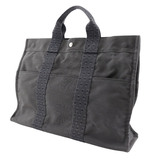 HERMES Tote Bag Nylon canvas gray Her LineMM mens(Unisex) Used Authentic