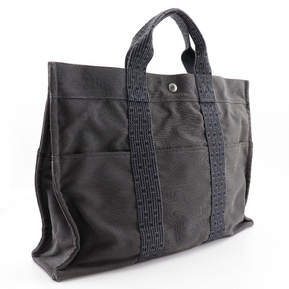 HERMES Tote Bag Nylon canvas gray Her LineMM mens(Unisex) Used Authentic