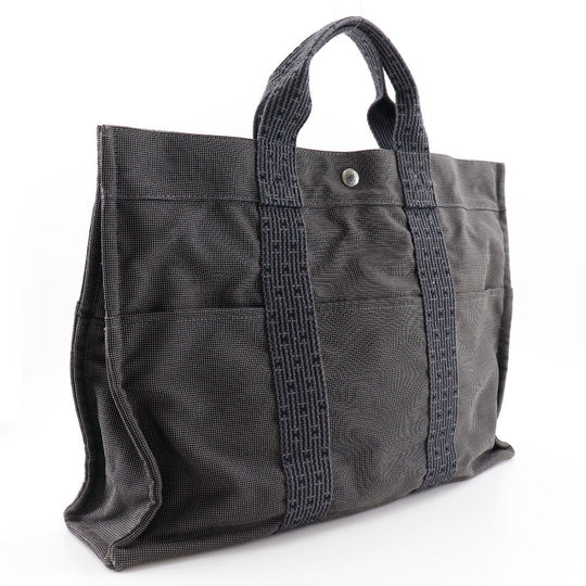 HERMES Tote Bag Nylon canvas gray Her LineMM mens(Unisex) Used Authentic