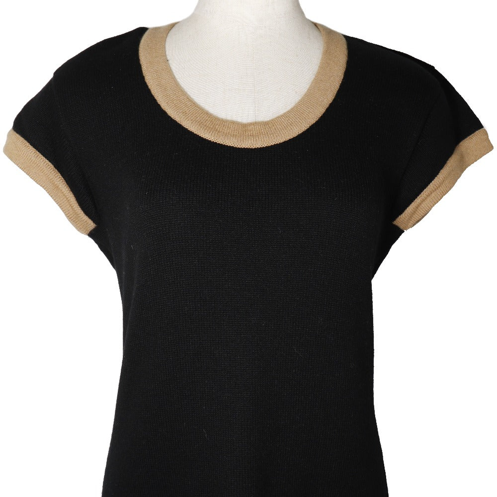 CHANEL one piece P31859K00572 cashmere black Patch pocket knit 40