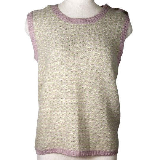 CHANEL Vest P25397V01844 Cashmere, Rayon Pink / Yellow green knit 46