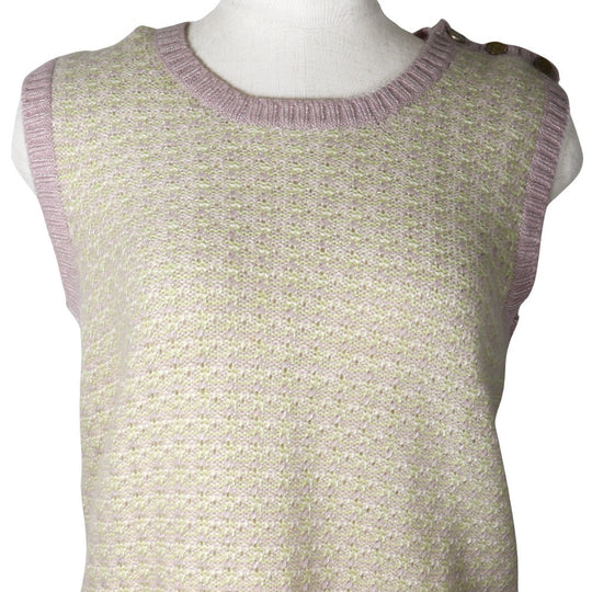 CHANEL Vest P25397V01844 Cashmere, Rayon Pink / Yellow green knit 46