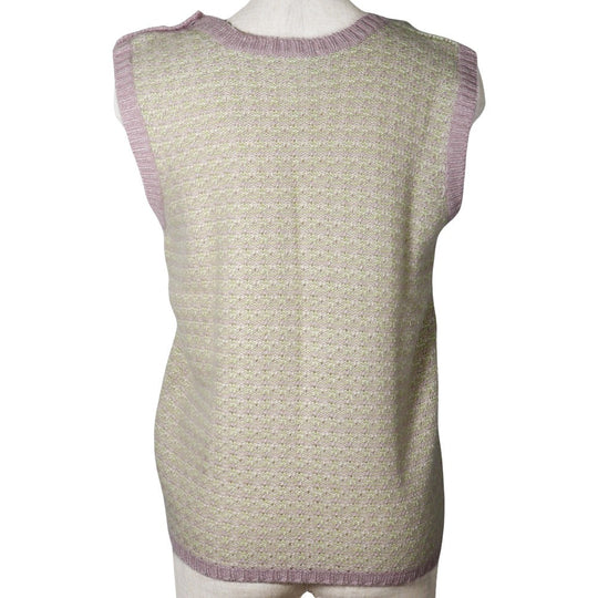 CHANEL Vest P25397V01844 Cashmere, Rayon Pink / Yellow green knit 46