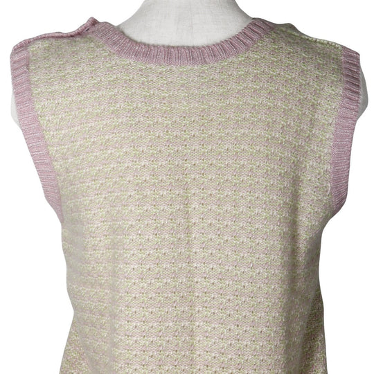 CHANEL Vest P25397V01844 Cashmere, Rayon Pink / Yellow green knit 46