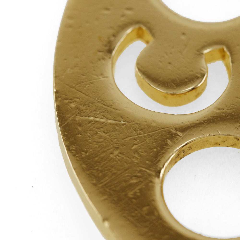 CHANEL Necklace Plated Gold gold vintage Round logo Women Used Authentic