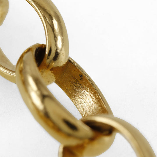 CHANEL Necklace Plated Gold gold vintage Round logo Women Used Authentic