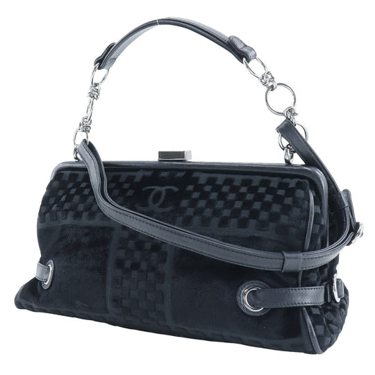 CHANEL Shoulder Bag A33096 Velor black Gamaguchi 2WAY COCO Mark ChainShoulder Women Used Authentic