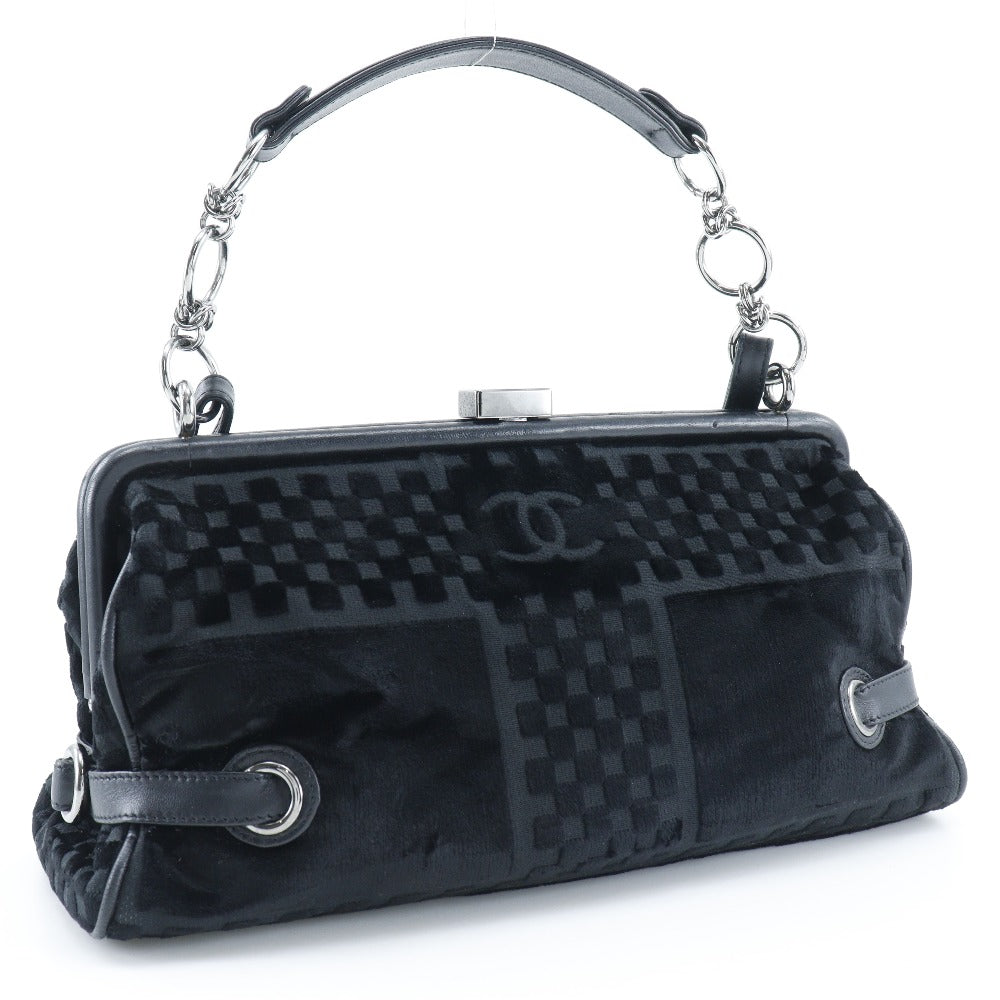 CHANEL Shoulder Bag A33096 Velor black Gamaguchi 2WAY COCO Mark ChainShoulder Women Used Authentic