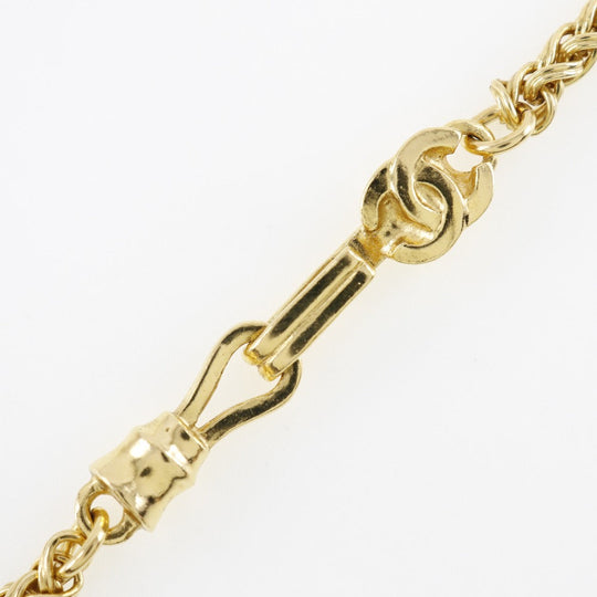 CHANEL Necklace Plated Gold, Shell gold vintage flour COCO Mark Women Used Authentic