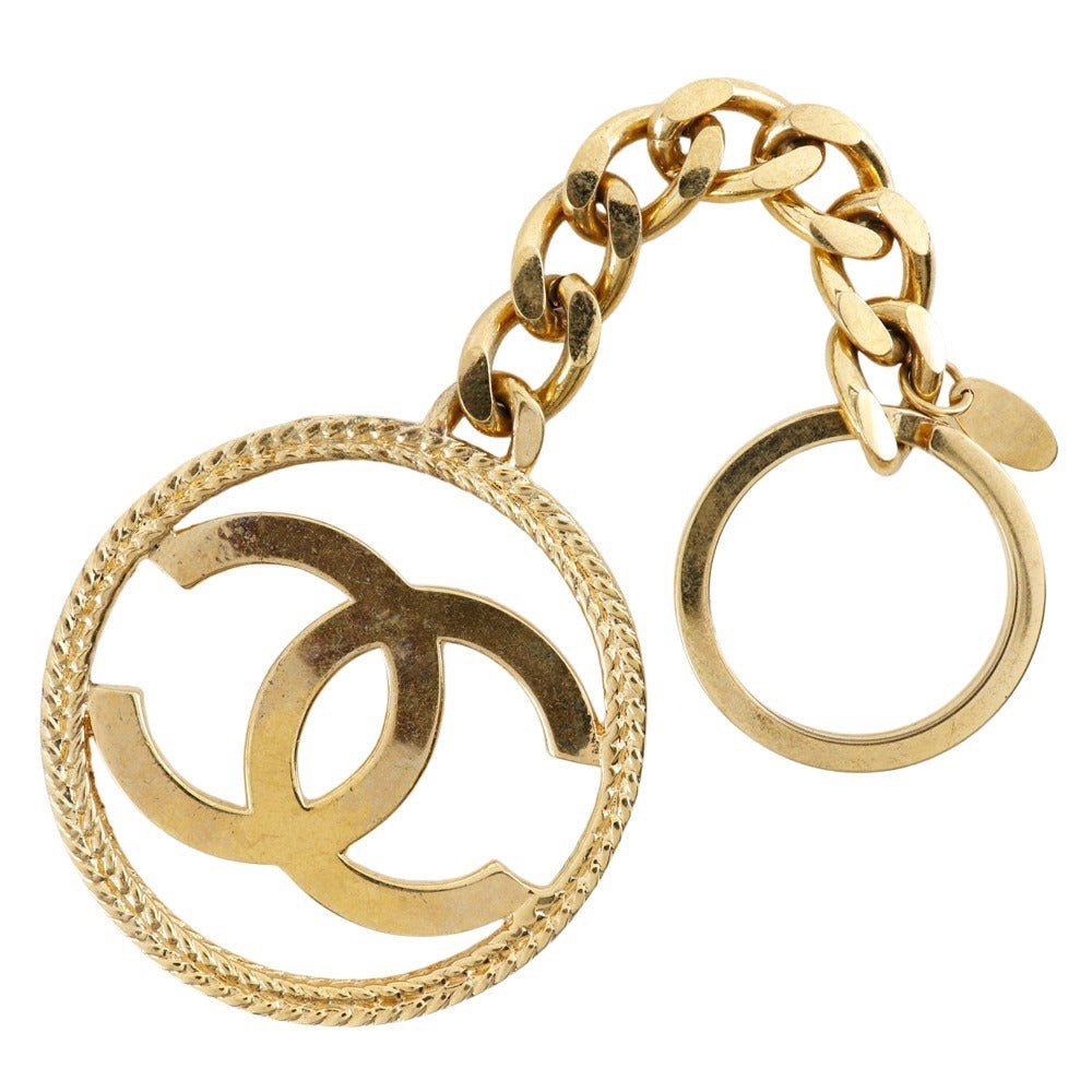 CHANEL key ring Plated Gold gold vintage COCO Mark Women Used Authentic