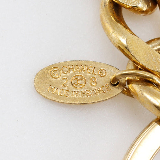 CHANEL key ring Plated Gold gold vintage COCO Mark Women Used Authentic