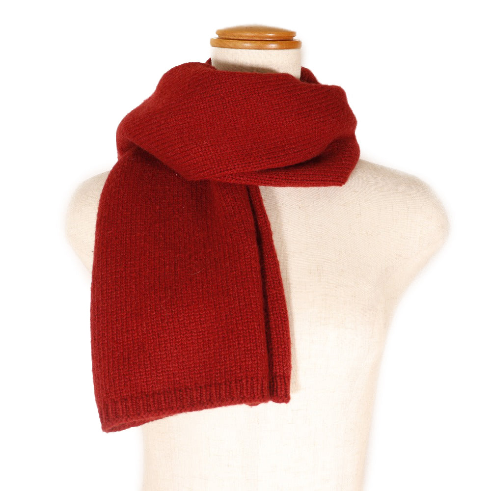 HERMES Scarf cashmere Red Women(Unisex) Used Authentic