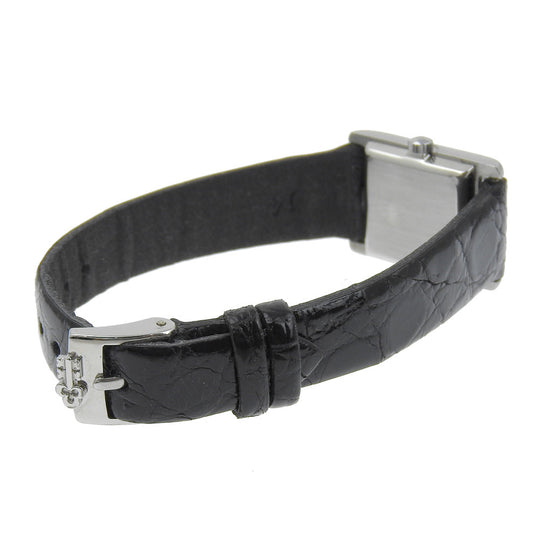 CORUM Watches Hand Winding 15158 Stainless Steel , Leather Silver Tank Watch Square Silver dial Women Used Authentic
