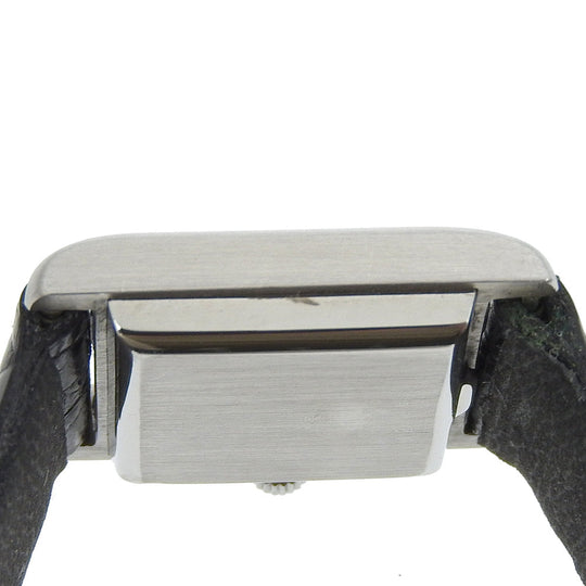 CORUM Watches Hand Winding 15158 Stainless Steel , Leather Silver Tank Watch Square Silver dial Women Used Authentic