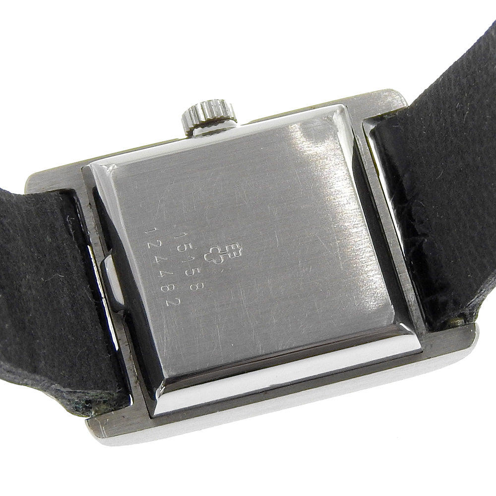 CORUM Watches Hand Winding 15158 Stainless Steel , Leather Silver Tank Watch Square Silver dial Women Used Authentic