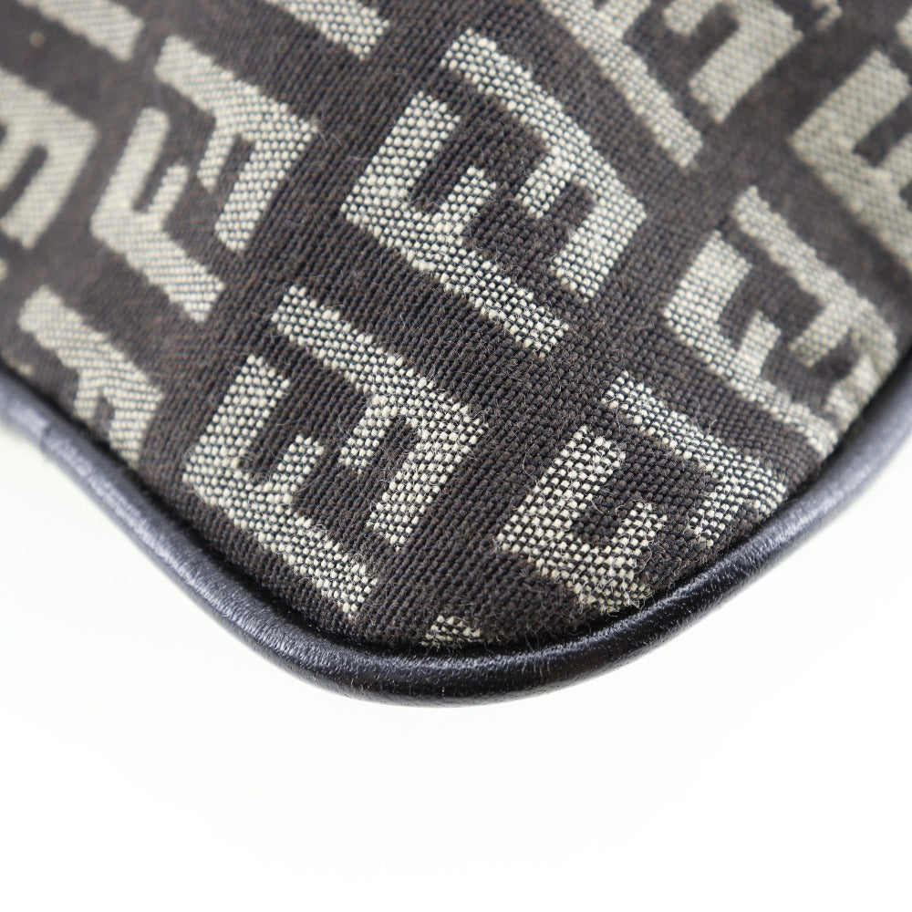 FENDI Shoulder Bag canvas Brown Zucchino one belt Women Used Authentic