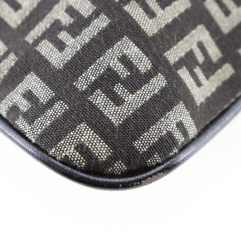FENDI Shoulder Bag canvas Brown Zucchino one belt Women Used Authentic