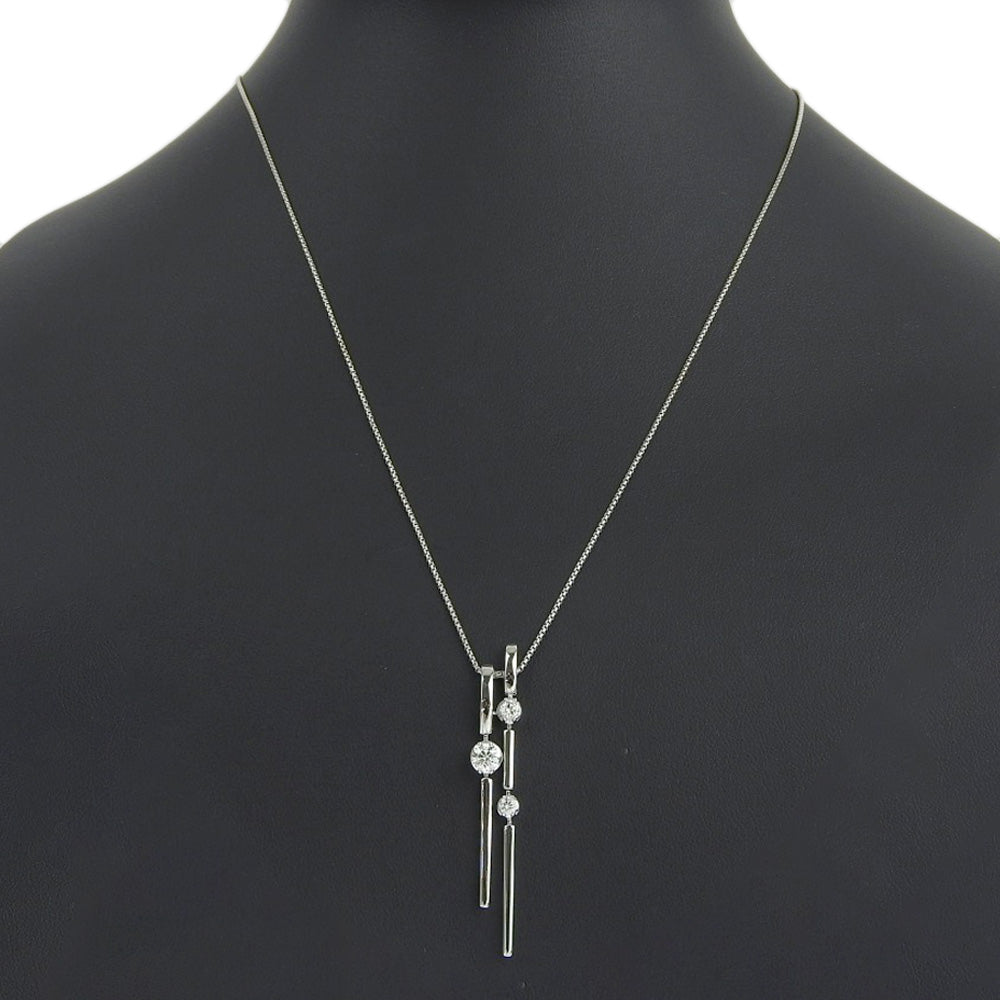 TASAKI Necklace K18 White Gold, Diamond Silver 3P diamond Women Used Authentic