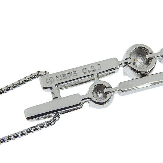 TASAKI Necklace K18 White Gold, Diamond Silver 3P diamond Women Used Authentic