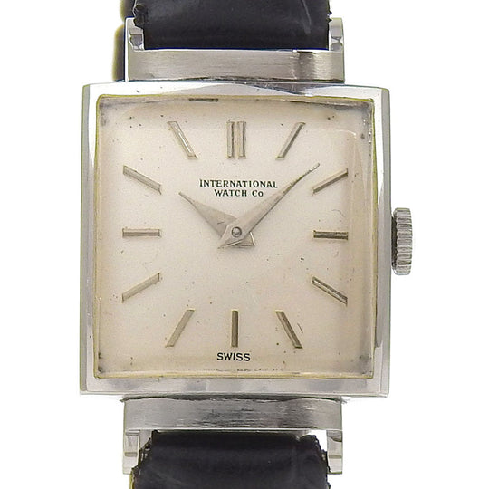 IWC Watches Hand Winding Pt900Platinum, embossed leather white Silver dial Women Used Authentic
