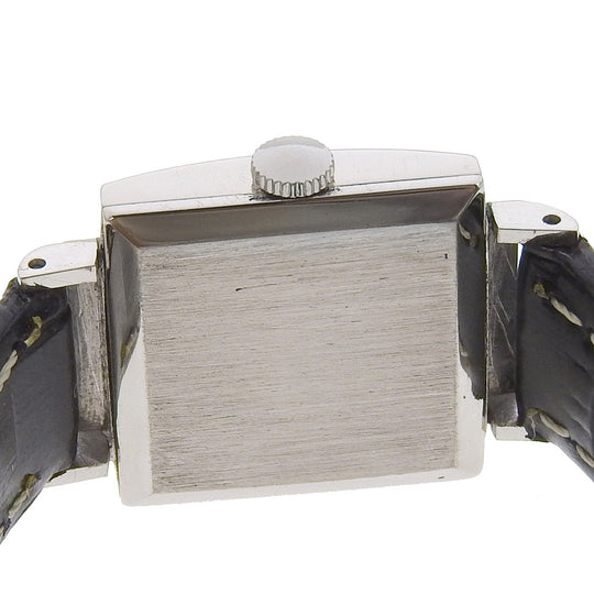 IWC Watches Hand Winding Pt900Platinum, embossed leather white Silver dial Women Used Authentic