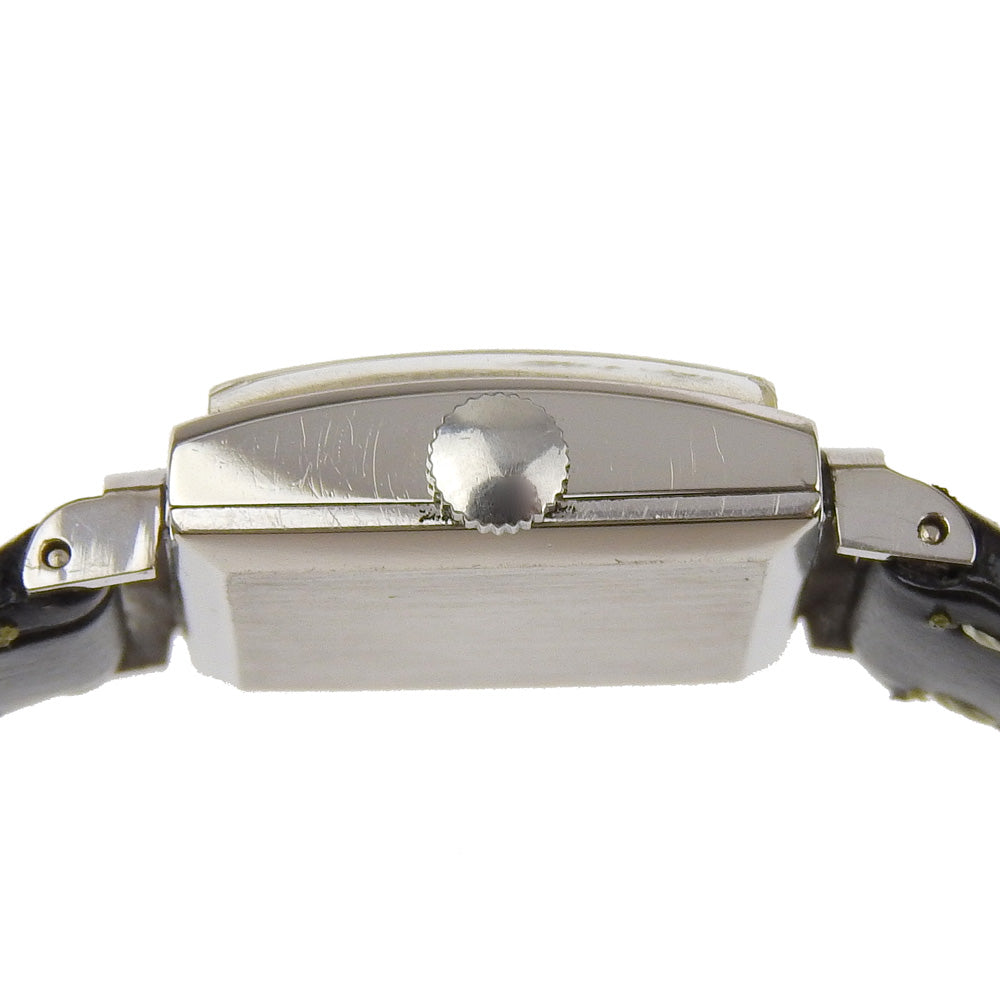 IWC Watches Hand Winding Pt900Platinum, embossed leather white Silver dial Women Used Authentic