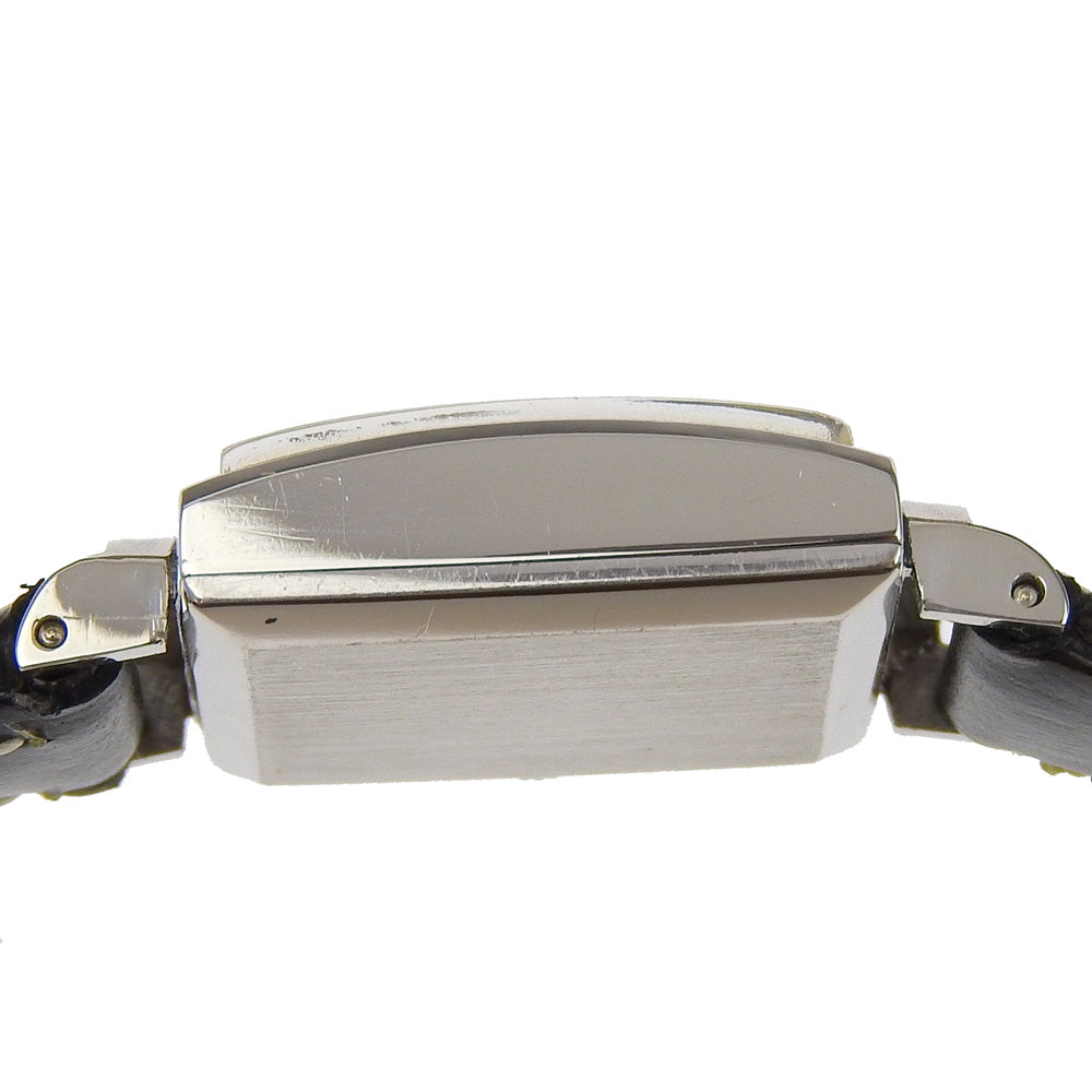 IWC Watches Hand Winding Pt900Platinum, embossed leather white Silver dial Women Used Authentic