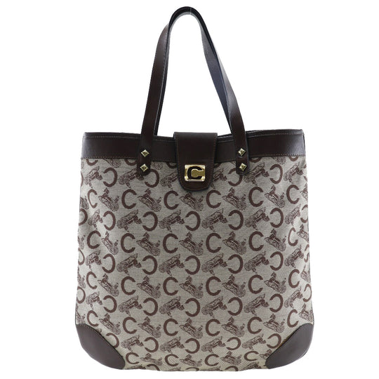 CELINE Tote Bag canvas Brown C Macadam Women Used Authentic