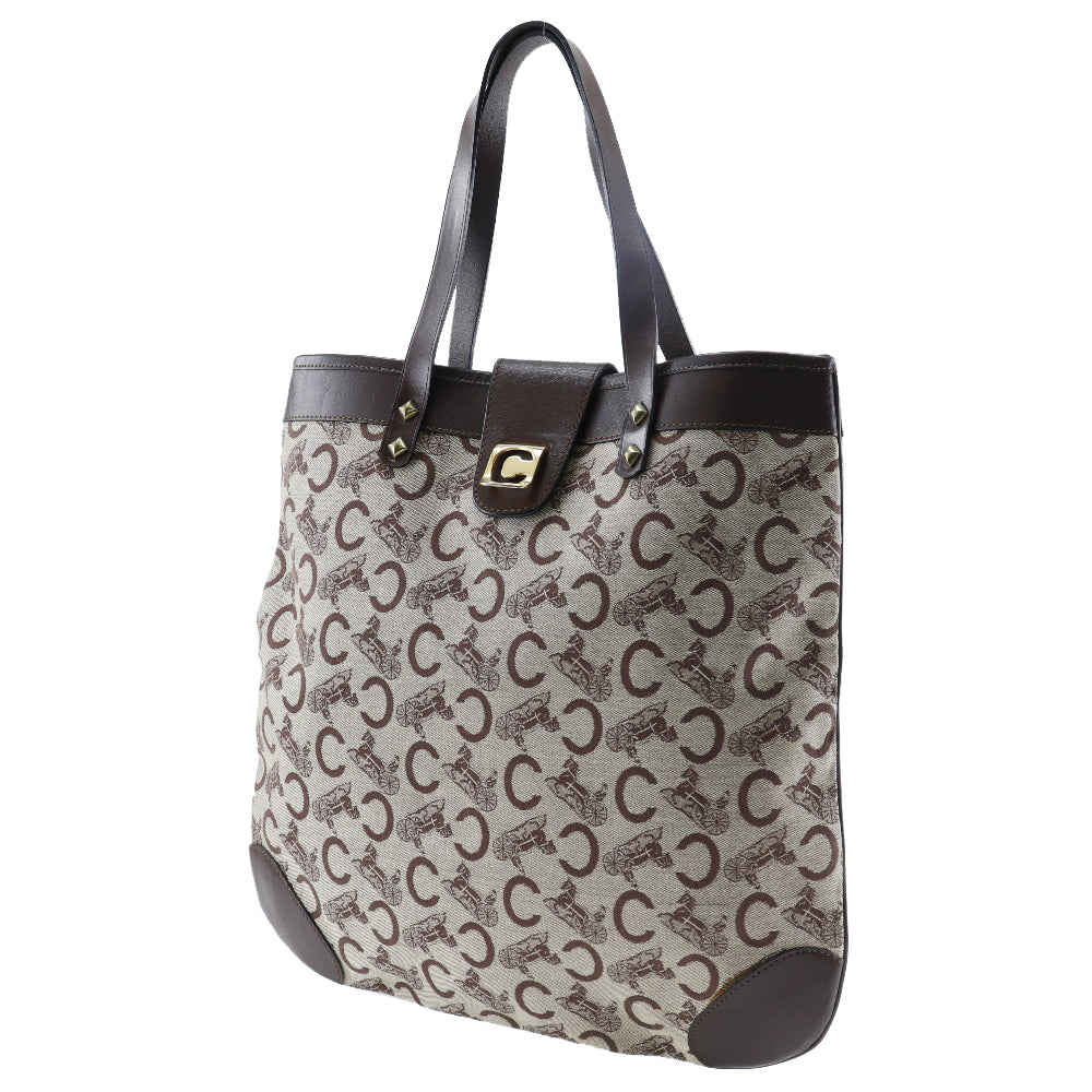 CELINE Tote Bag canvas Brown C Macadam Women Used Authentic