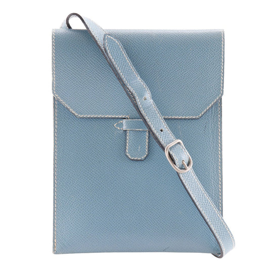 HERMES Shoulder Bag Courchevel light blue Amery Women Used Authentic
