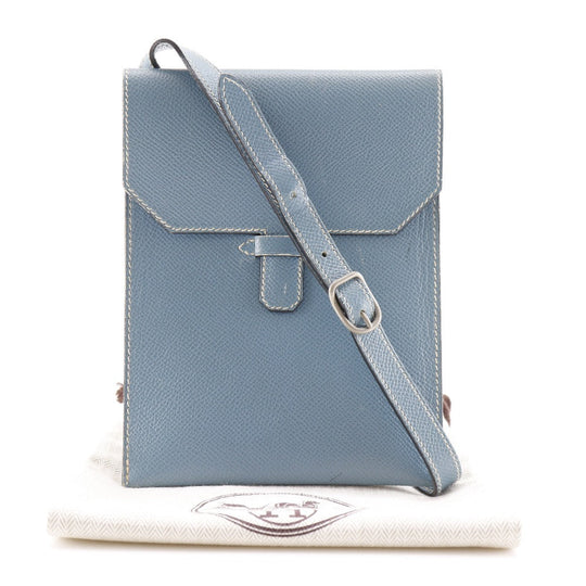 HERMES Shoulder Bag Courchevel light blue Amery Women Used Authentic