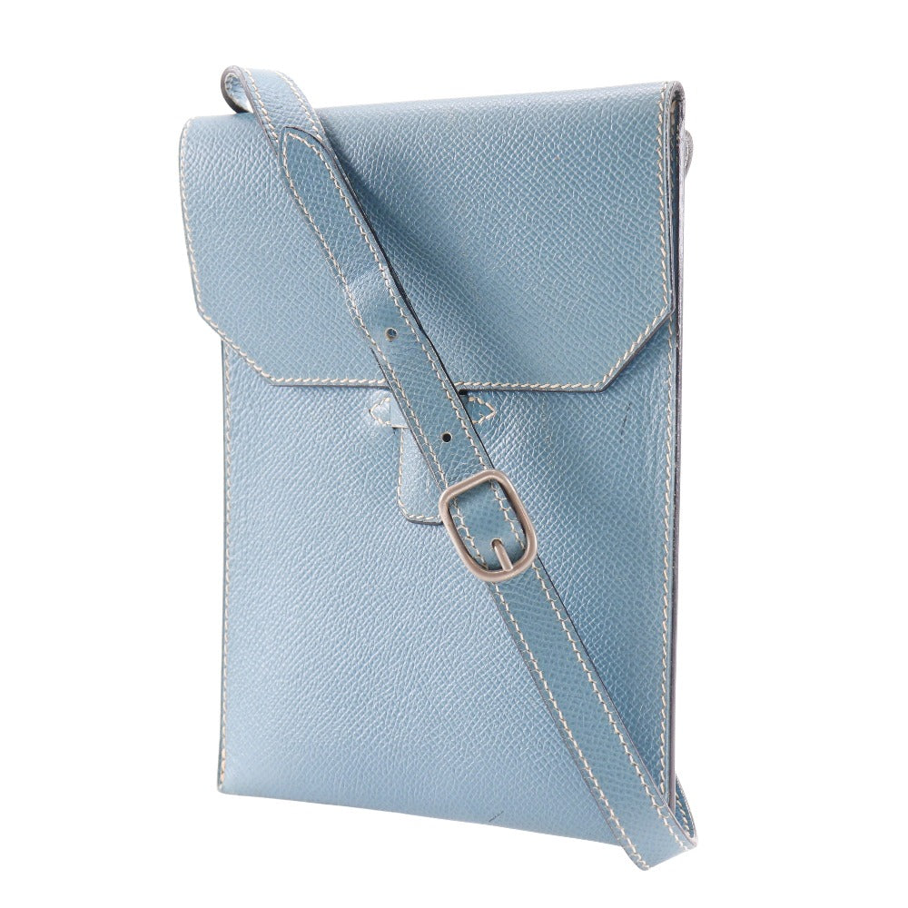 HERMES Shoulder Bag Courchevel light blue Amery Women Used Authentic