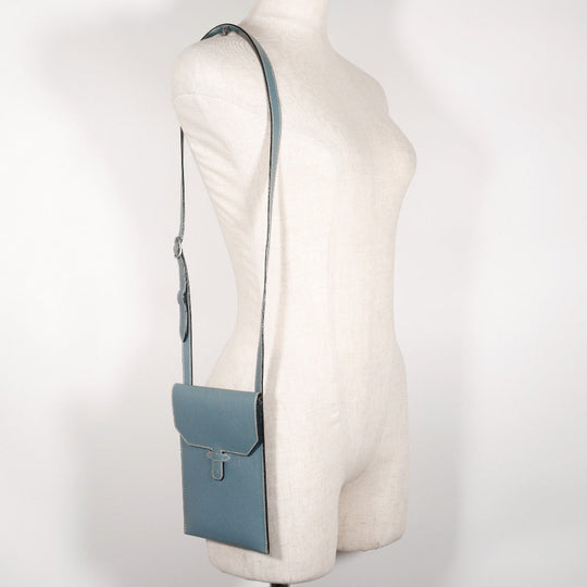 HERMES Shoulder Bag Courchevel light blue Amery Women Used Authentic