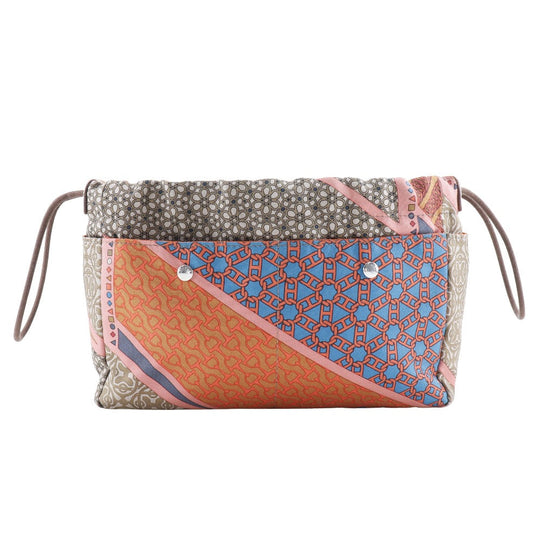 HERMES Pouch Silk, Vaubarenia Brown / orange CARRE EN CRAVATES Foolby 20 Women Used Authentic