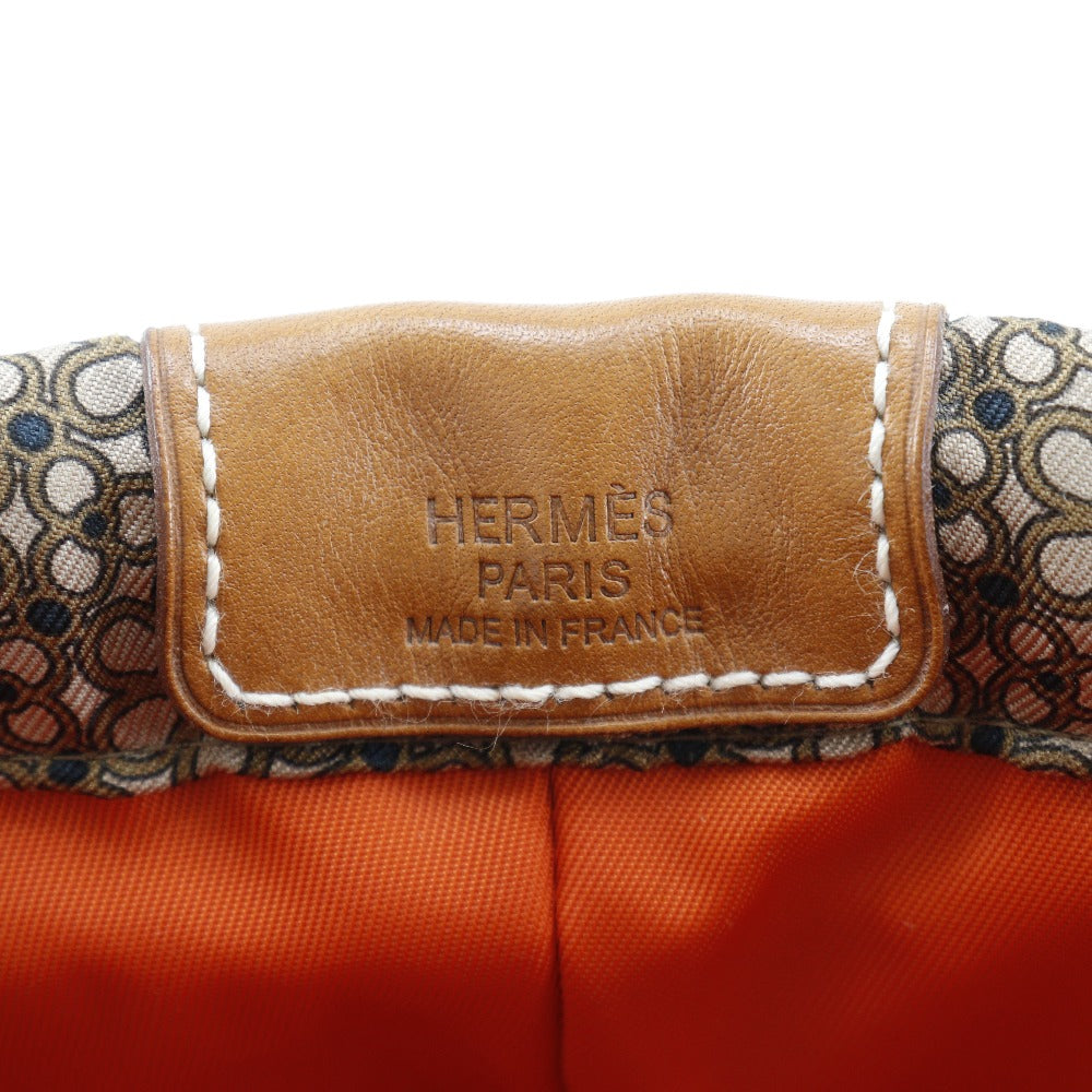 HERMES Pouch Silk, Vaubarenia Brown / orange CARRE EN CRAVATES Foolby 20 Women Used Authentic