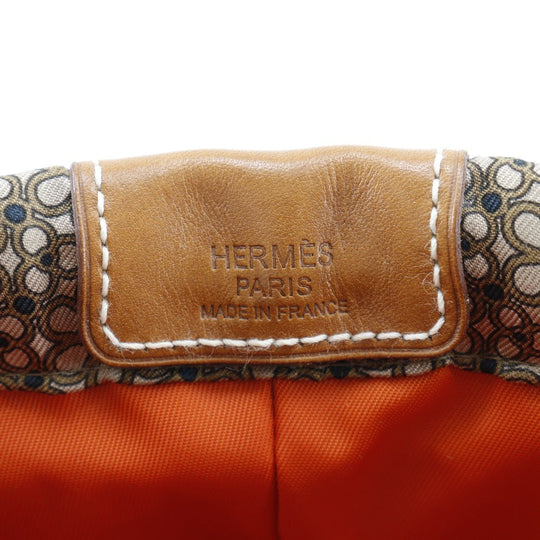 HERMES Pouch Silk, Vaubarenia Brown / orange CARRE EN CRAVATES Foolby 20 Women Used Authentic