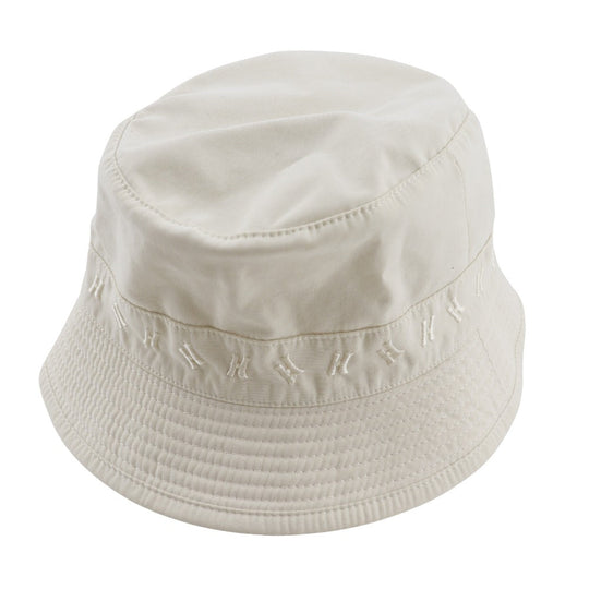 HERMES hat Polyester, Nylon off white H logo embroidery Bucket hat Women 57 Used Authentic