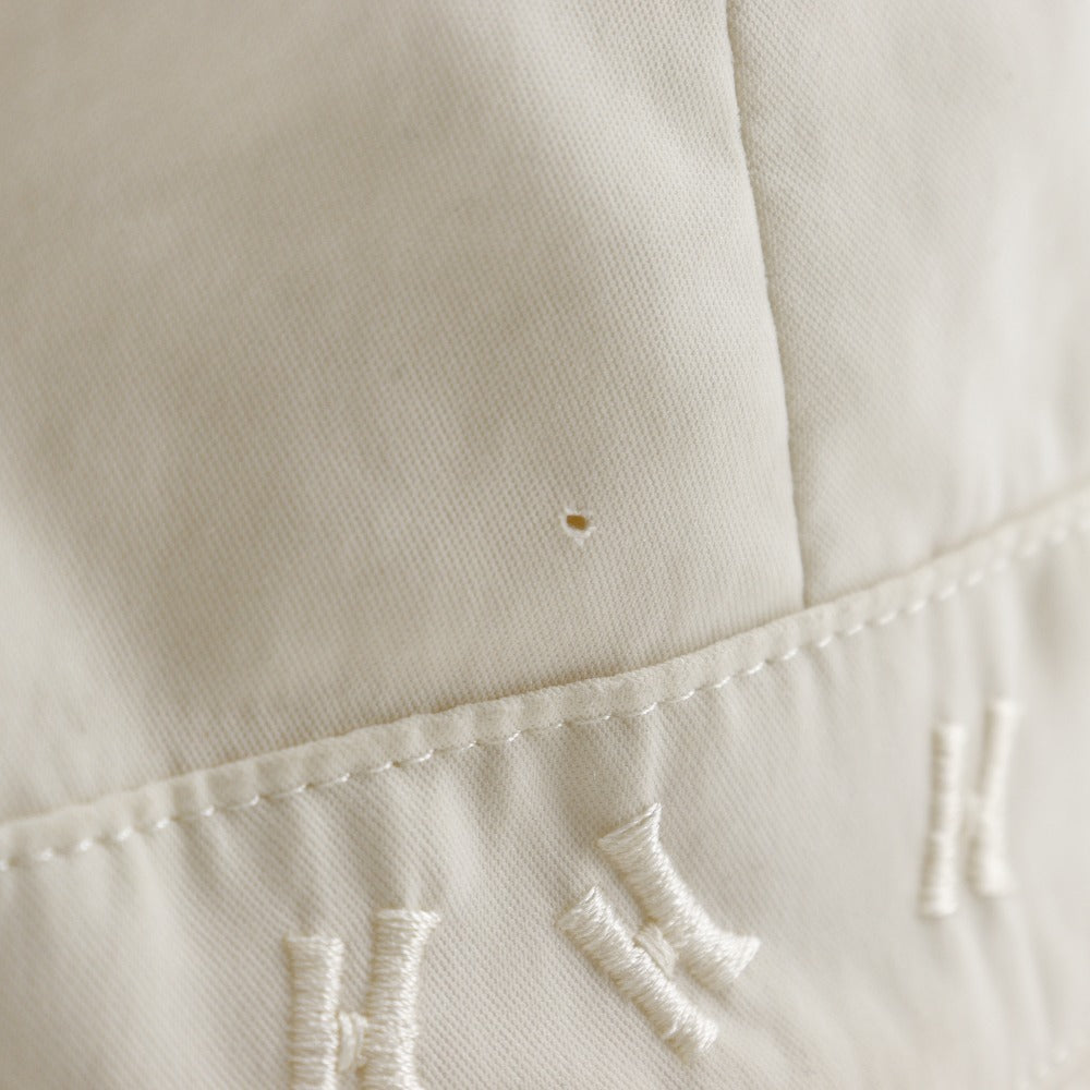 HERMES hat Polyester, Nylon off white H logo embroidery Bucket hat Women 57 Used Authentic