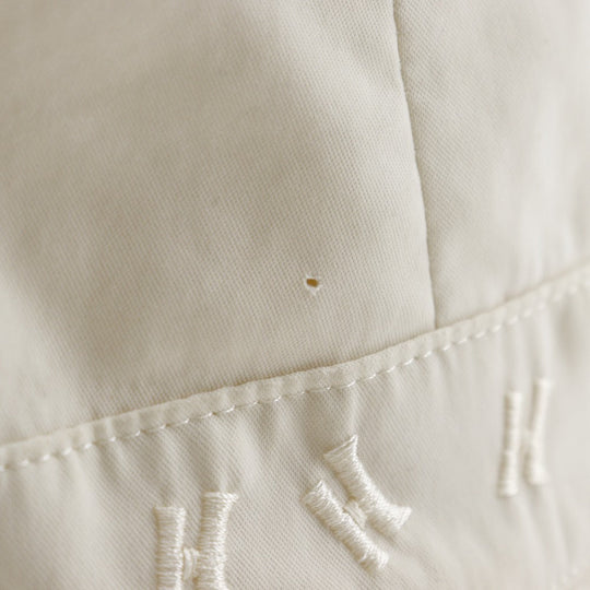 HERMES hat Polyester, Nylon off white H logo embroidery Bucket hat Women 57 Used Authentic