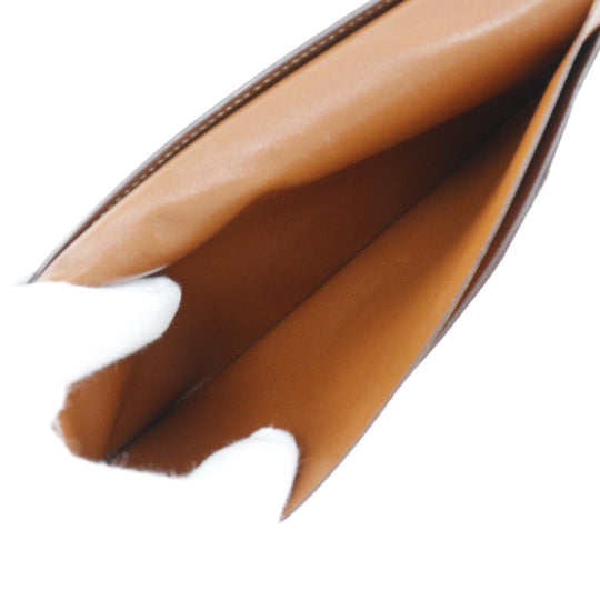 HERMES Long Wallet Purse Box scarf Brown Bean Women(Unisex) Used Authentic