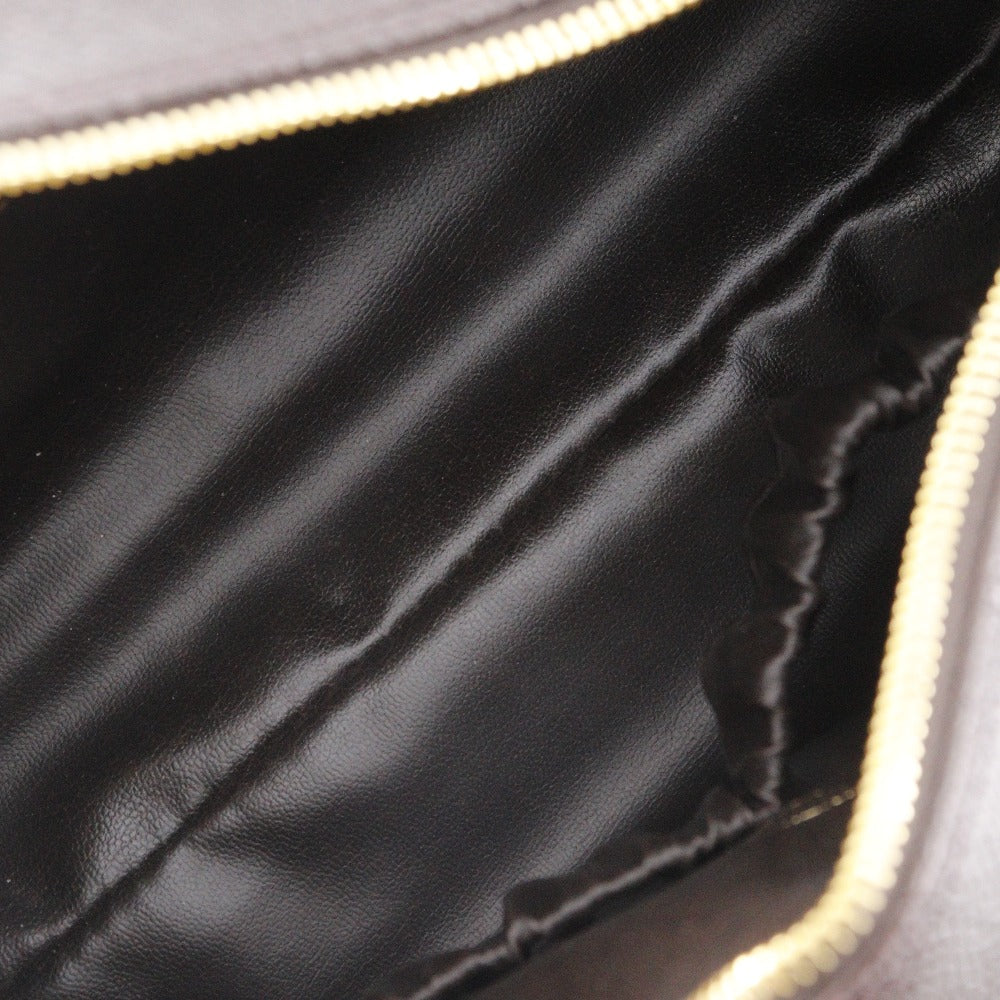 CHANEL Pouch A01996 Caviar skin Brown Cosmetic porch COCO Mark Women Used Authentic