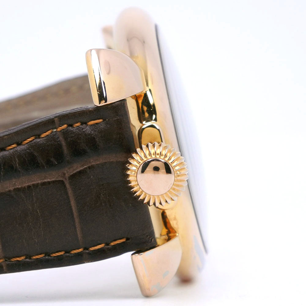 Gaga Milano Watches Quartz Plated Gold , Leather Brown Manure 46 Brown dial mens Used Authentic
