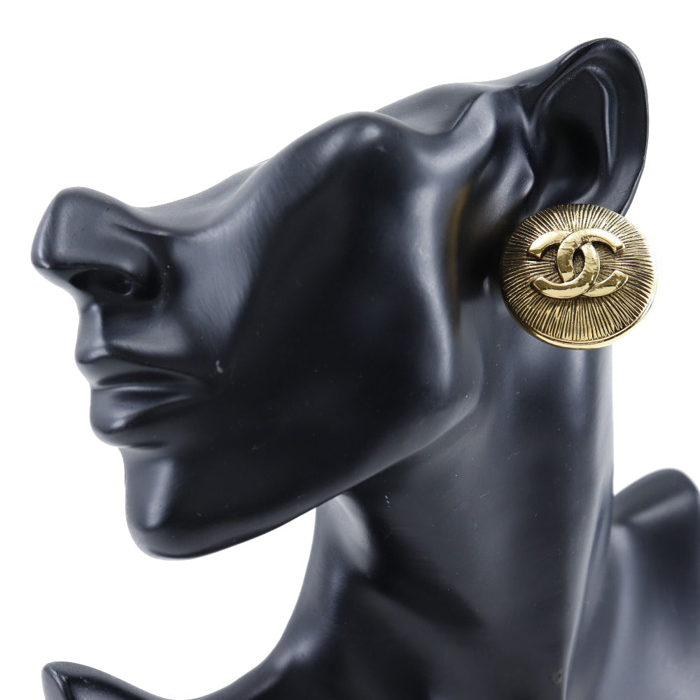 CHANEL Earring Plated Gold gold COCO Mark Women Used Authentic