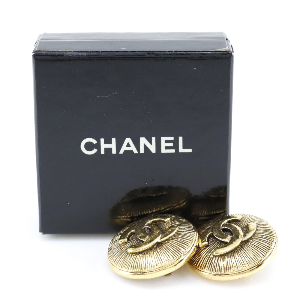 CHANEL Earring Plated Gold gold COCO Mark Women Used Authentic