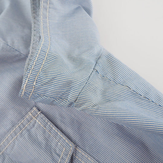 CHANEL Short sleeve shirt P24930V15491 silk Blue Women 38 Used Authentic